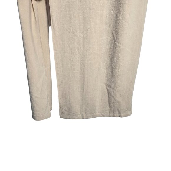 NWOT | Cream Tan Smocked High Waist Wide Leg Flowy Palazzo Pants | XLarge - Picture 3 of 6